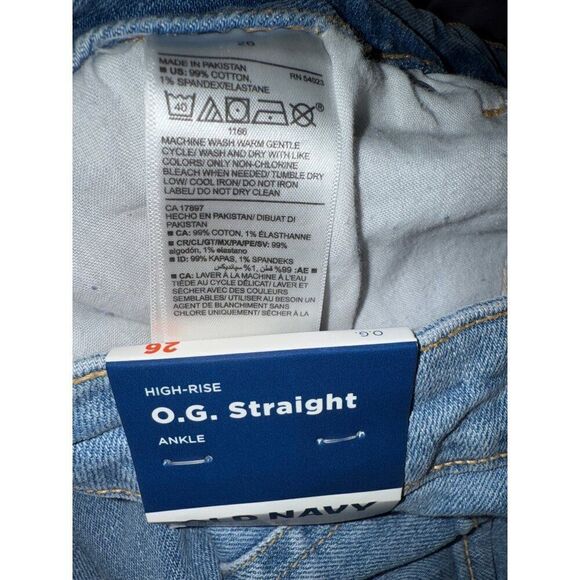 Old Navy High-Waisted Secret-Smooth Pockets O.G. Straight Ankle Jeans Size 26 - Picture 9 of 12